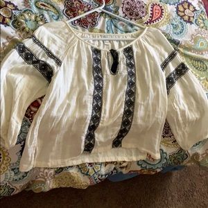 White and black blouse